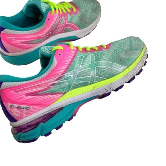 Asics GT-2000 Lace Up Sneakers Fresh Ice Colorway Green Teal Pink Purple - Picture 7 of 11